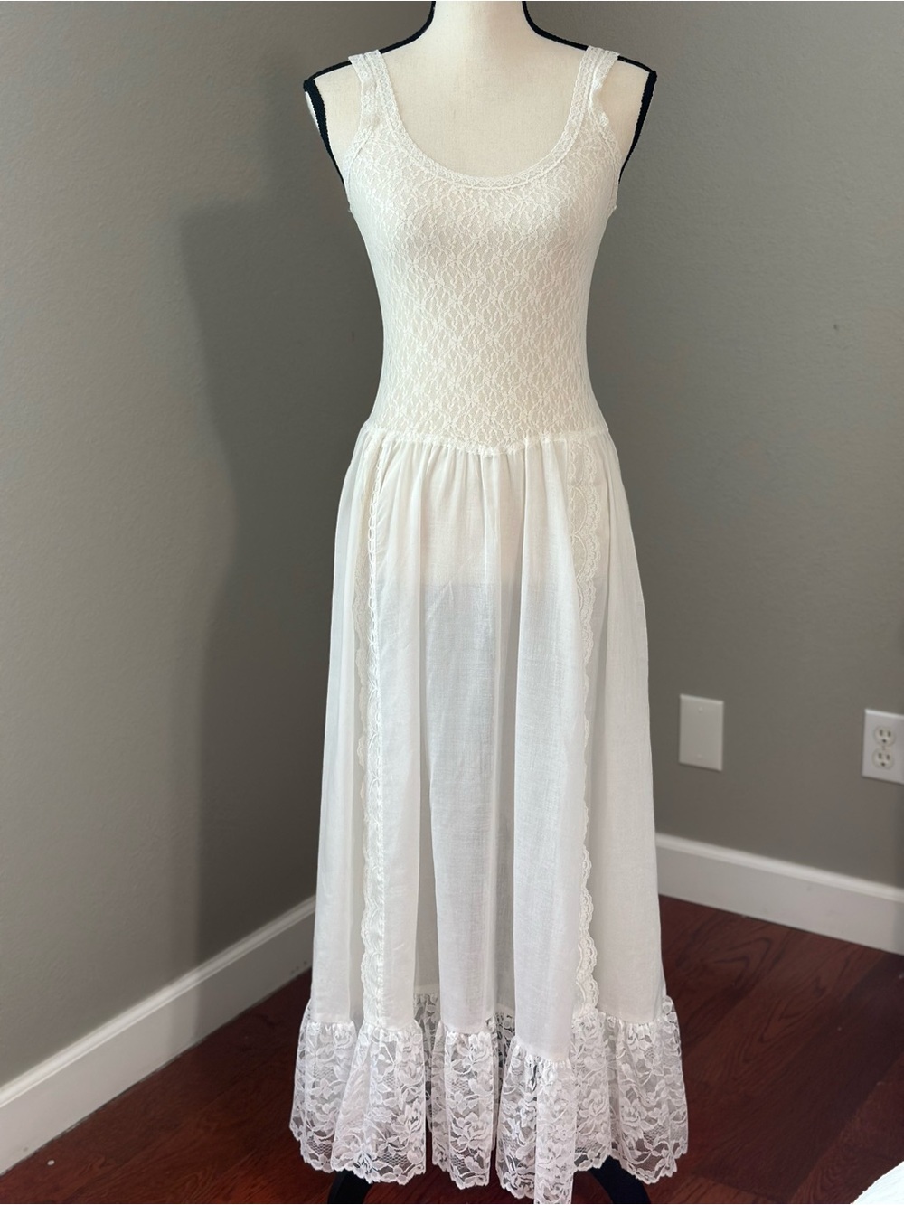 Vintage Gunne Sax Jessica McClintock Vintage 70s Floral Lace Prairie Maxi Dress
